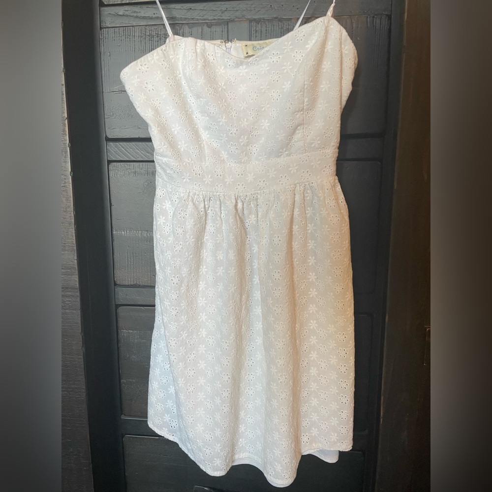 Women’s Strapless White Daisy Mini Sundress Size M